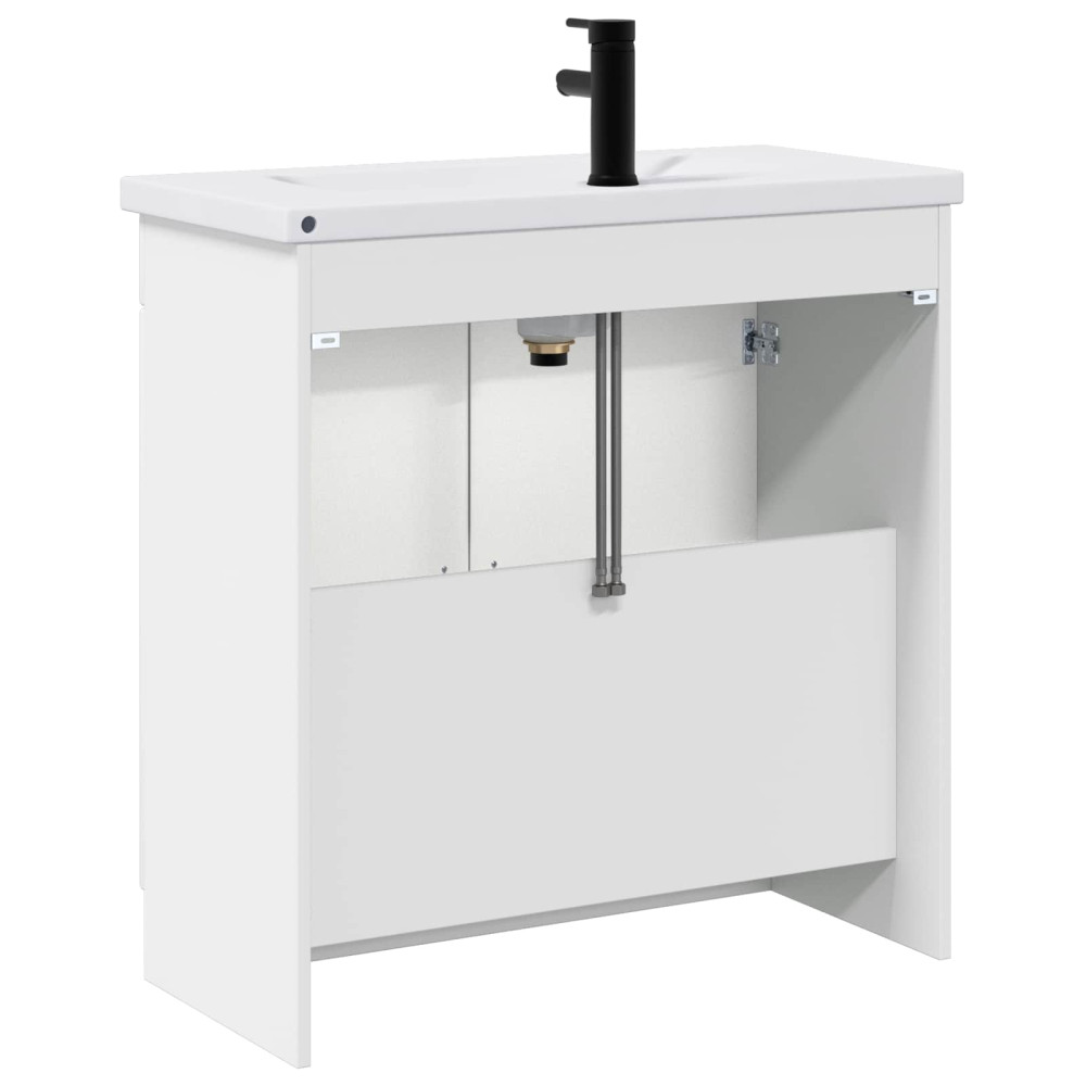 Produktbild för Badrumsmöbelset Vit 78,5 x 37,5 x 81 cm Konstruerat trä