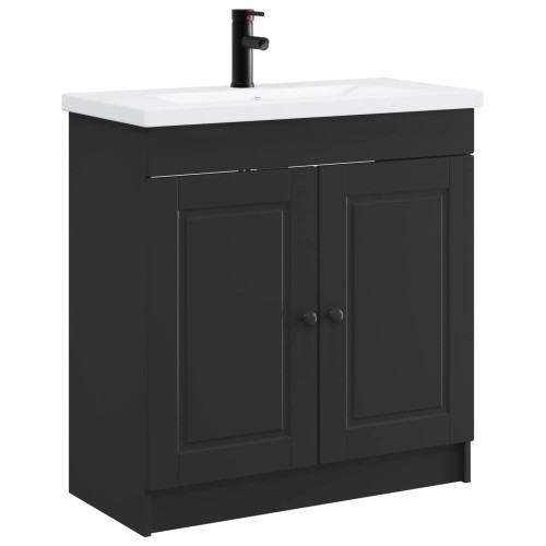 vidaXL Badrumsmöbelset Svart 78,5 x 37,5 x 81 cm Konstruerat trä