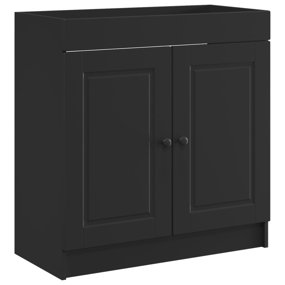 Produktbild för Badrumsmöbelset Svart 78,5 x 37,5 x 81 cm Konstruerat trä