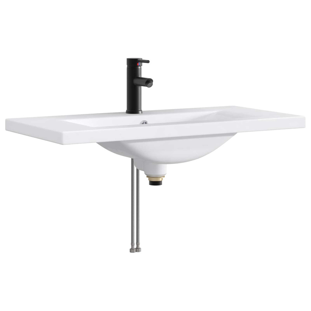 Produktbild för Badrumsmöbelset Svart 78,5 x 37,5 x 81 cm Konstruerat trä
