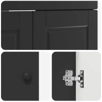 Produktbild för Badrumsmöbelset Svart 78,5 x 37,5 x 81 cm Konstruerat trä