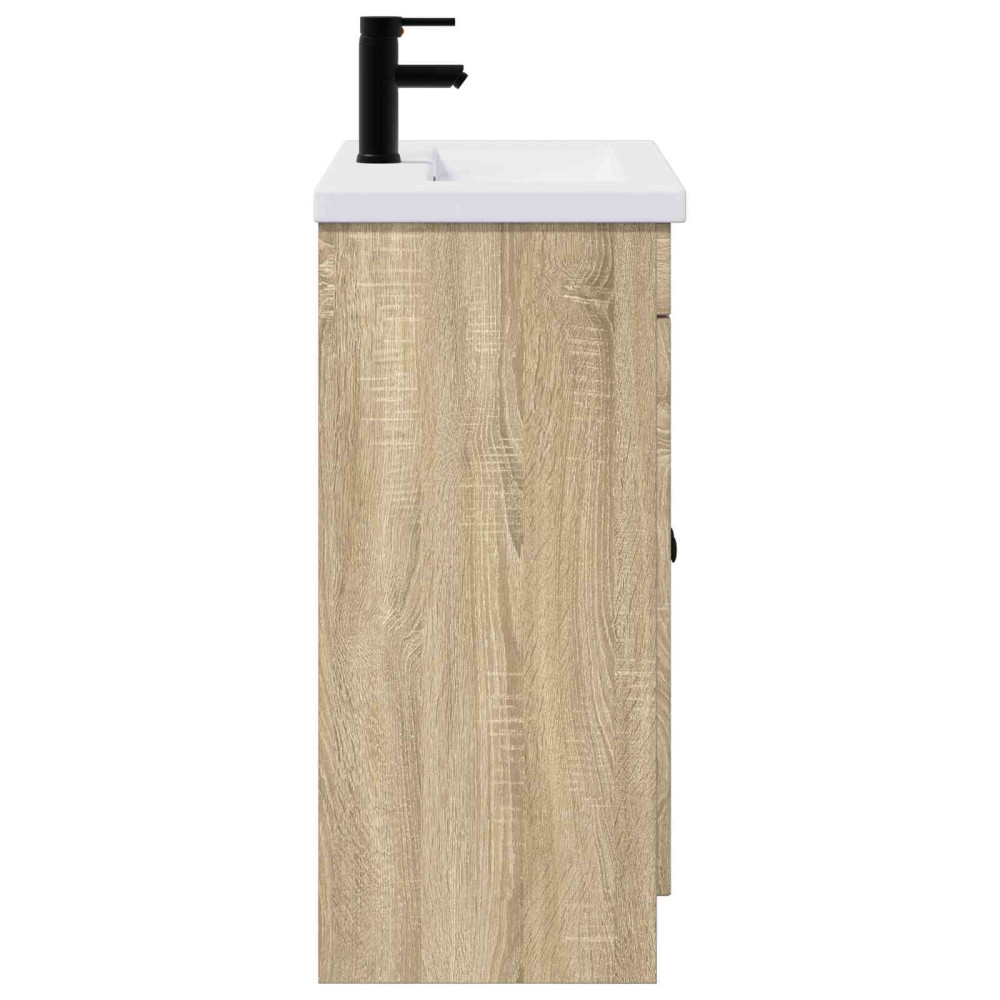 Produktbild för Badrumsmöbelset Sonoma-ek 78,5 x 37,5 x 81 cm Konstruerat trä