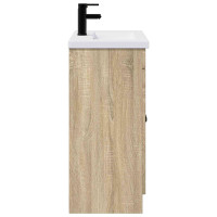 Produktbild för Badrumsmöbelset Sonoma-ek 78,5 x 37,5 x 81 cm Konstruerat trä
