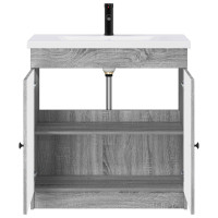 Produktbild för Badrumsmöbelset Grå Sonoma 78,5 x 37,5 x 81 cm Konstruerat trä