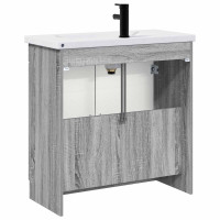 Produktbild för Badrumsmöbelset Grå Sonoma 78,5 x 37,5 x 81 cm Konstruerat trä