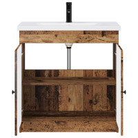 Produktbild för Badrumsmöbelset Gammalt trä 78,5 x 37,5 x 81 cm Konstruerat trä