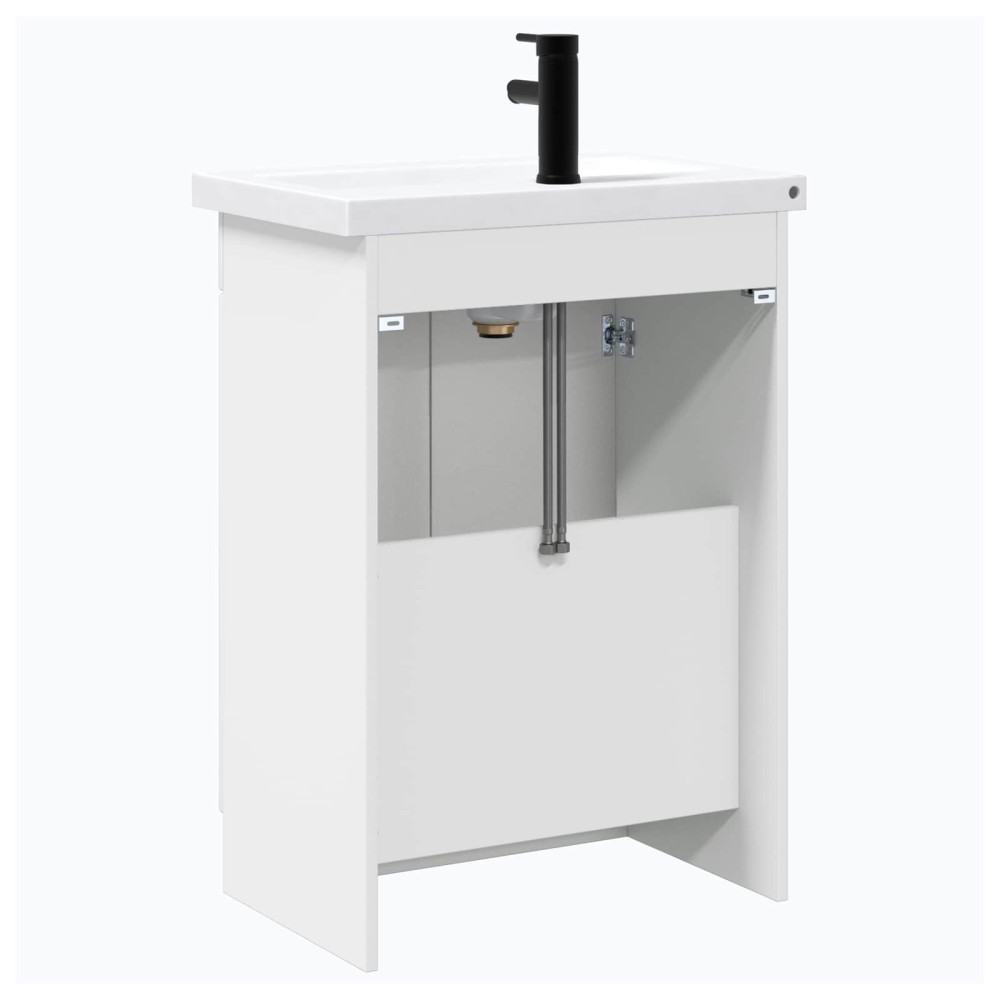 Produktbild för Badrumsmöbelset Vit 56 x 37,5 x 81 cm Konstruerat trä