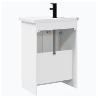 Produktbild för Badrumsmöbelset Vit 56 x 37,5 x 81 cm Konstruerat trä