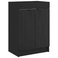 Produktbild för Badrumsmöbelset Svart 56 x 37,5 x 81 cm Konstruerat trä