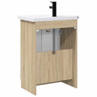 Produktbild för Badrumsmöbelset Sonoma-ek 56 x 37,5 x 81 cm Konstruerat trä