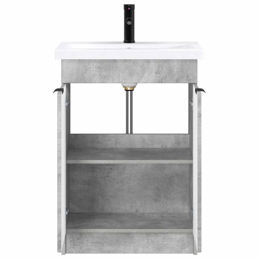 Produktbild för Badrumsmöbelset Betonggrå 56 x 37,5 x 81 cm Konstruerat trä