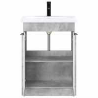 Produktbild för Badrumsmöbelset Betonggrå 56 x 37,5 x 81 cm Konstruerat trä
