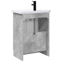 Produktbild för Badrumsmöbelset Betonggrå 56 x 37,5 x 81 cm Konstruerat trä