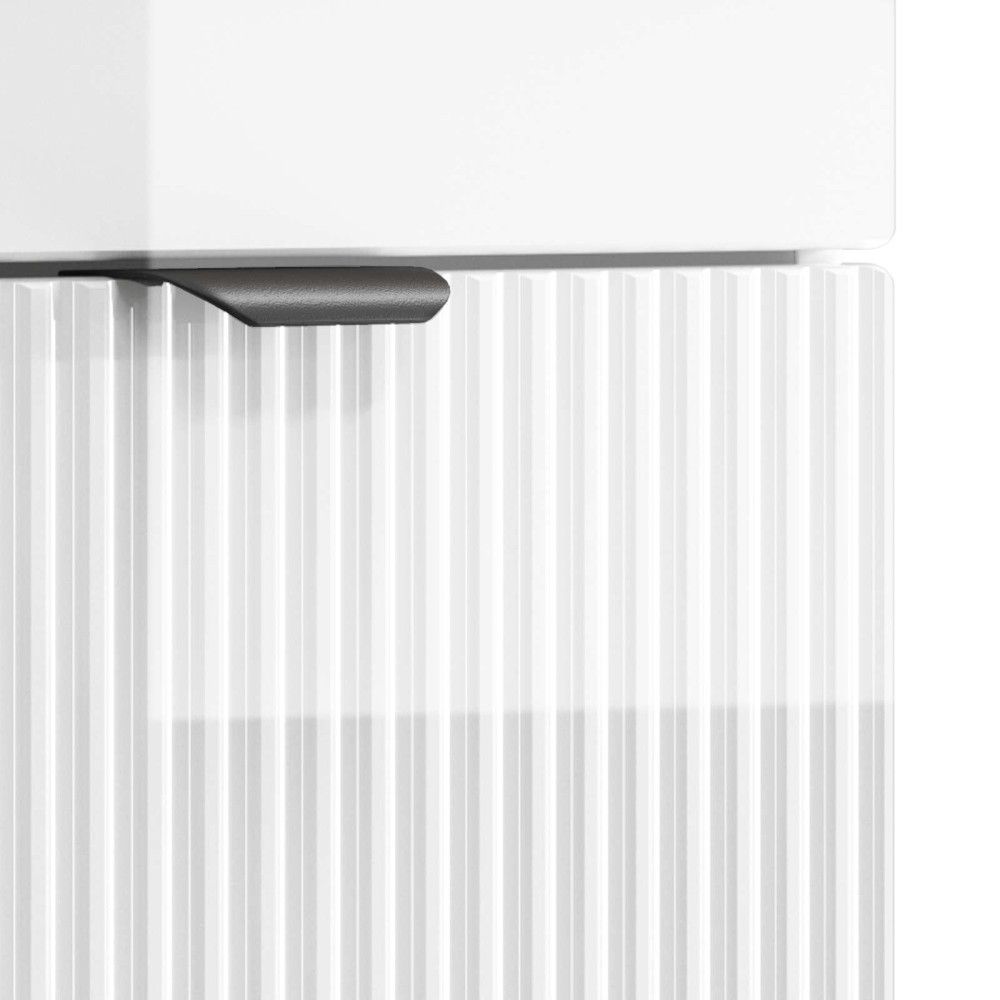 Produktbild för Badrumsmöbelset Vit högglans 56 x 37,5 x 81 cm Konstruerat trä