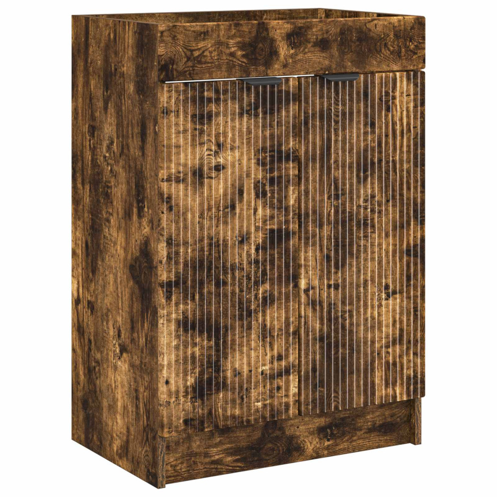 Produktbild för Badrumsmöbelset Rökt ek 56 x 37,5 x 81 cm Konstruerat trä