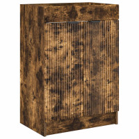 Produktbild för Badrumsmöbelset Rökt ek 56 x 37,5 x 81 cm Konstruerat trä