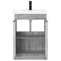 Produktbild för Badrumsmöbelset Grå Sonoma 56 x 37,5 x 81 cm Konstruerat trä