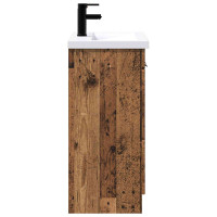 Produktbild för Badrumsmöbelset Gammalt trä 56 x 37,5 x 81 cm Konstruerat trä