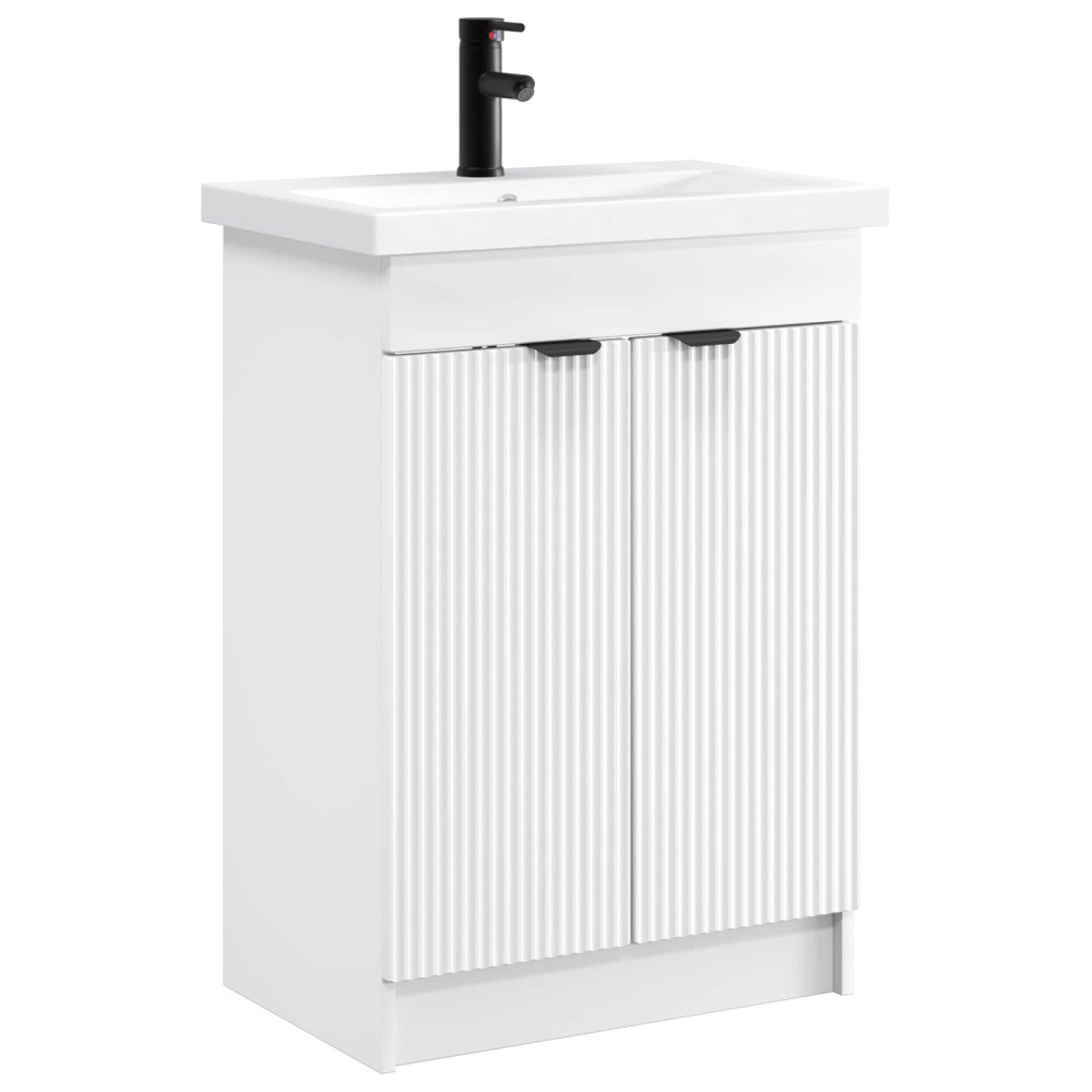 Produktbild för Badrumsmöbelset Vit 78,5 x 37,5 x 81 cm Konstruerat trä