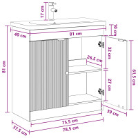Produktbild för Badrumsmöbelset Sonoma-ek 78,5 x 37,5 x 81 cm Konstruerat trä