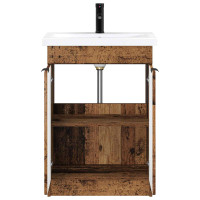 Produktbild för Badrumsmöbelset Gammalt trä 78,5 x 37,5 x 81 cm Konstruerat trä