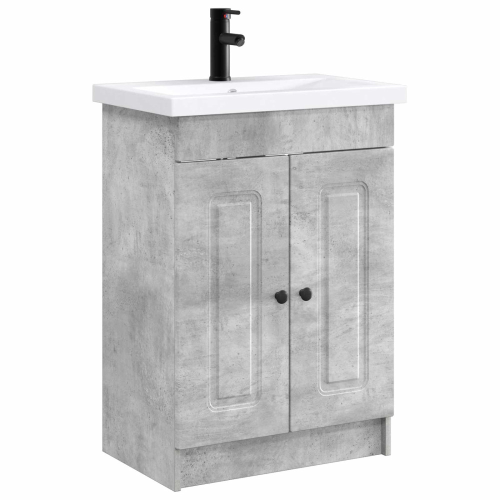 Produktbild för Badrumsmöbelset Betonggrå 56 x 37,5 x 81 cm Konstruerat trä
