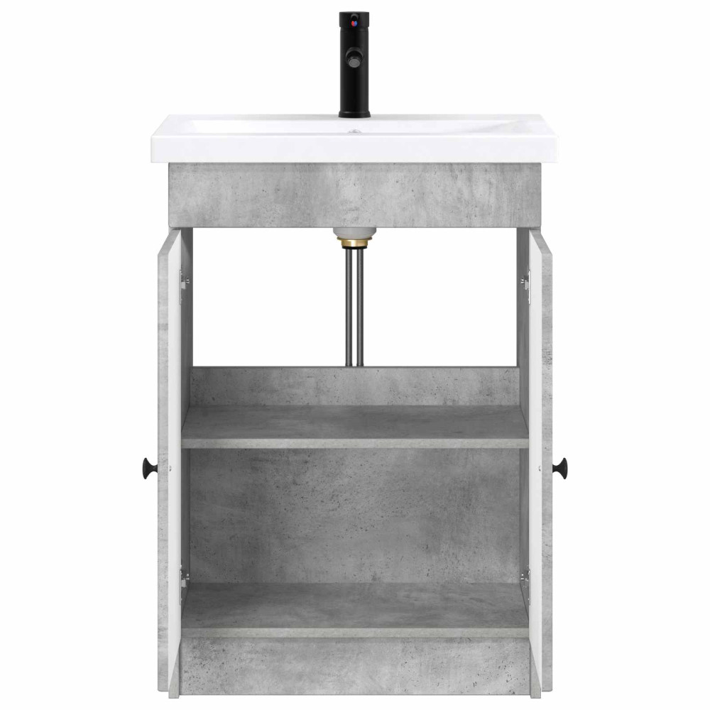 Produktbild för Badrumsmöbelset Betonggrå 56 x 37,5 x 81 cm Konstruerat trä