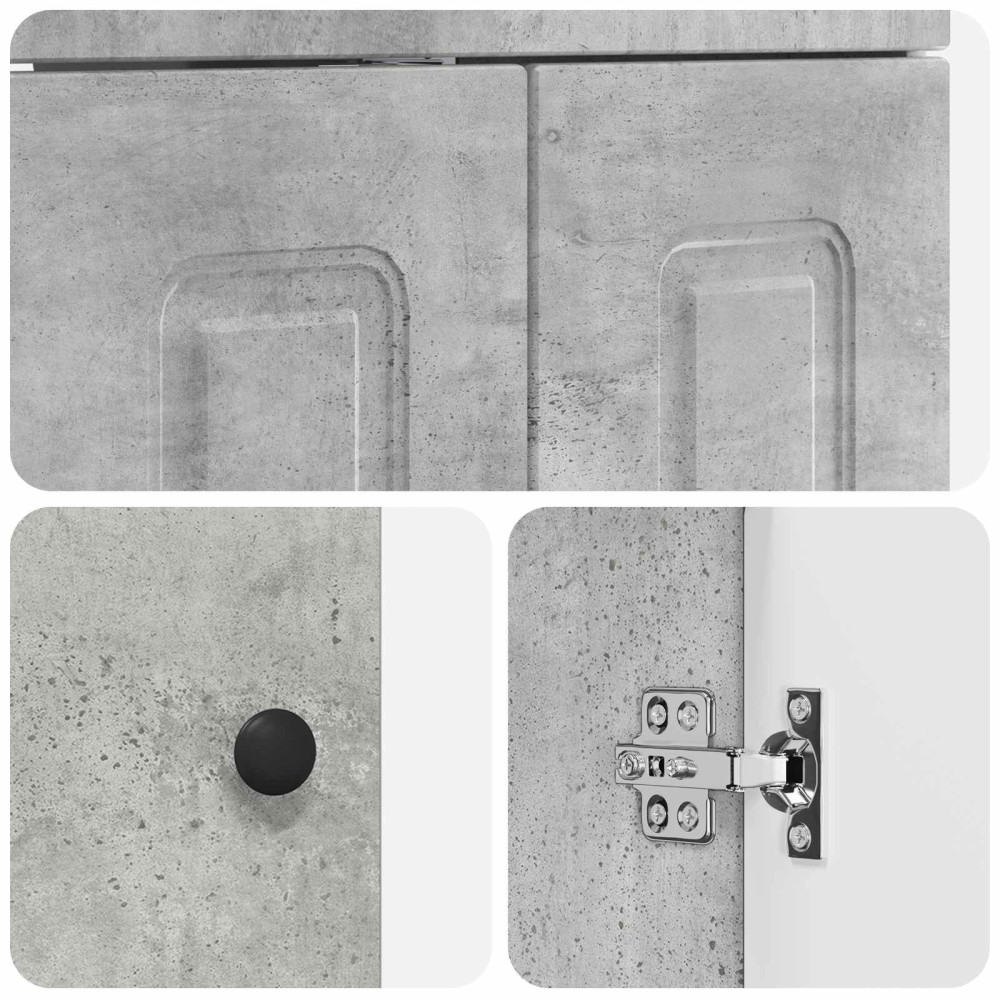 Produktbild för Badrumsmöbelset Betonggrå 56 x 37,5 x 81 cm Konstruerat trä