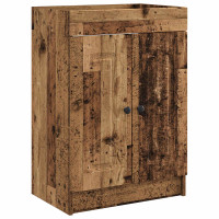 Produktbild för Badrumsmöbelset Gammalt trä 56 x 37,5 x 81 cm Konstruerat trä