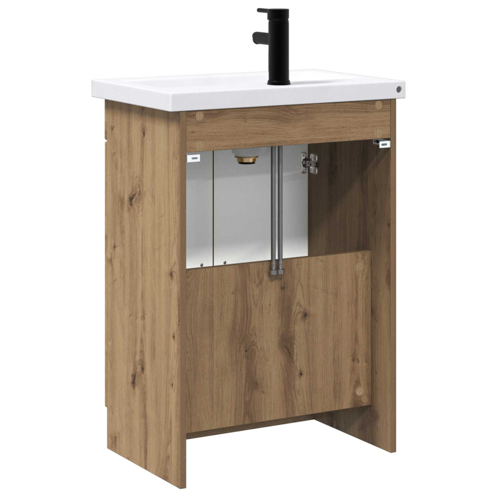 Produktbild för Badrumsmöbelset Artisan-ek 56 x 37,5 x 81 cm Konstruerat trä