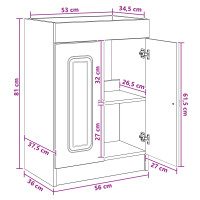 Produktbild för Badrumsmöbelset Artisan-ek 56 x 37,5 x 81 cm Konstruerat trä
