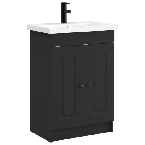 vidaXL Badrumsmöbelset Svart 78,5 x 37,5 x 81 cm Konstruerat trä