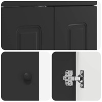 Produktbild för Badrumsmöbelset Svart 78,5 x 37,5 x 81 cm Konstruerat trä