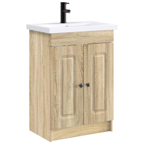vidaXL Badrumsmöbelset Sonoma-ek 78,5 x 37,5 x 81 cm Konstruerat trä