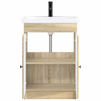 Produktbild för Badrumsmöbelset Sonoma-ek 78,5 x 37,5 x 81 cm Konstruerat trä