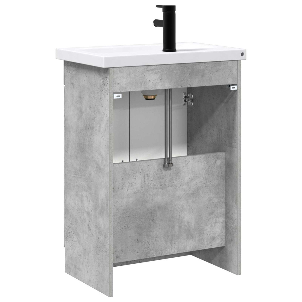 Produktbild för Badrumsmöbelset Betonggrå 78,5 x 37,5 x 81 cm Konstruerat trä