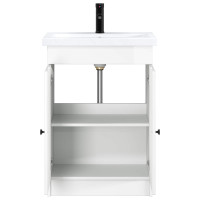 Produktbild för Badrumsmöbelset Vit högglans 78,5 x 37,5 x 81 cm