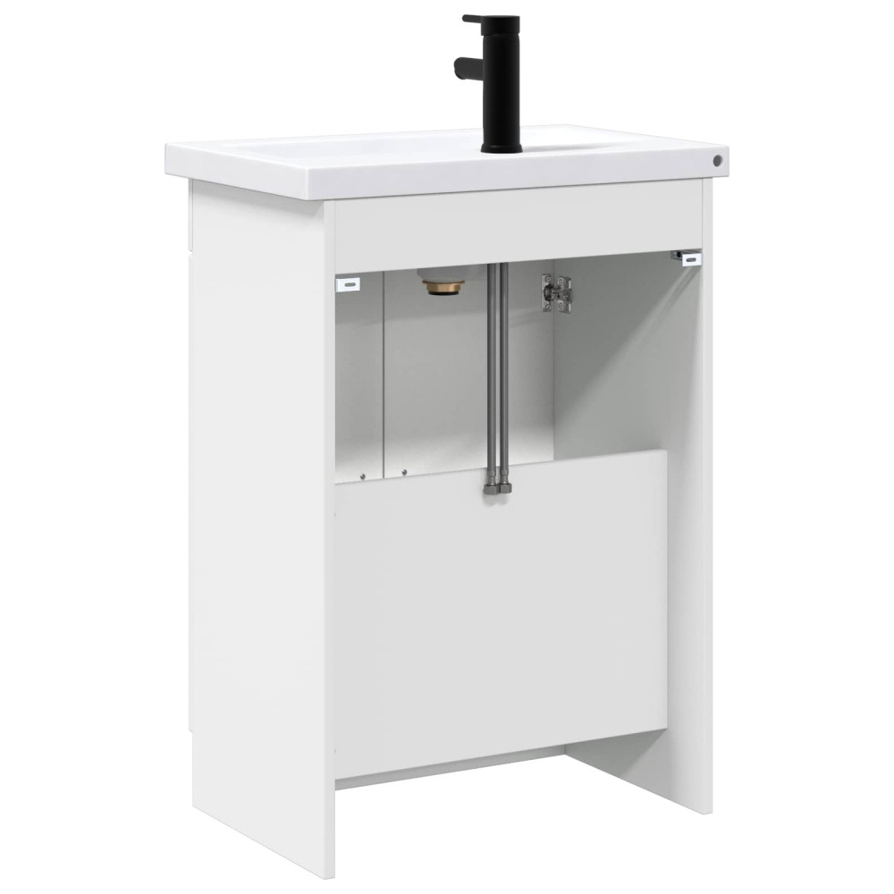 Produktbild för Badrumsmöbelset Vit högglans 78,5 x 37,5 x 81 cm