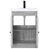 Produktbild för Badrumsmöbelset Grå Sonoma 78,5 x 37,5 x 81 cm Konstruerat trä