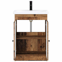 Produktbild för Badrumsmöbelset Gammalt trä 78,5 x 37,5 x 81 cm Konstruerat trä