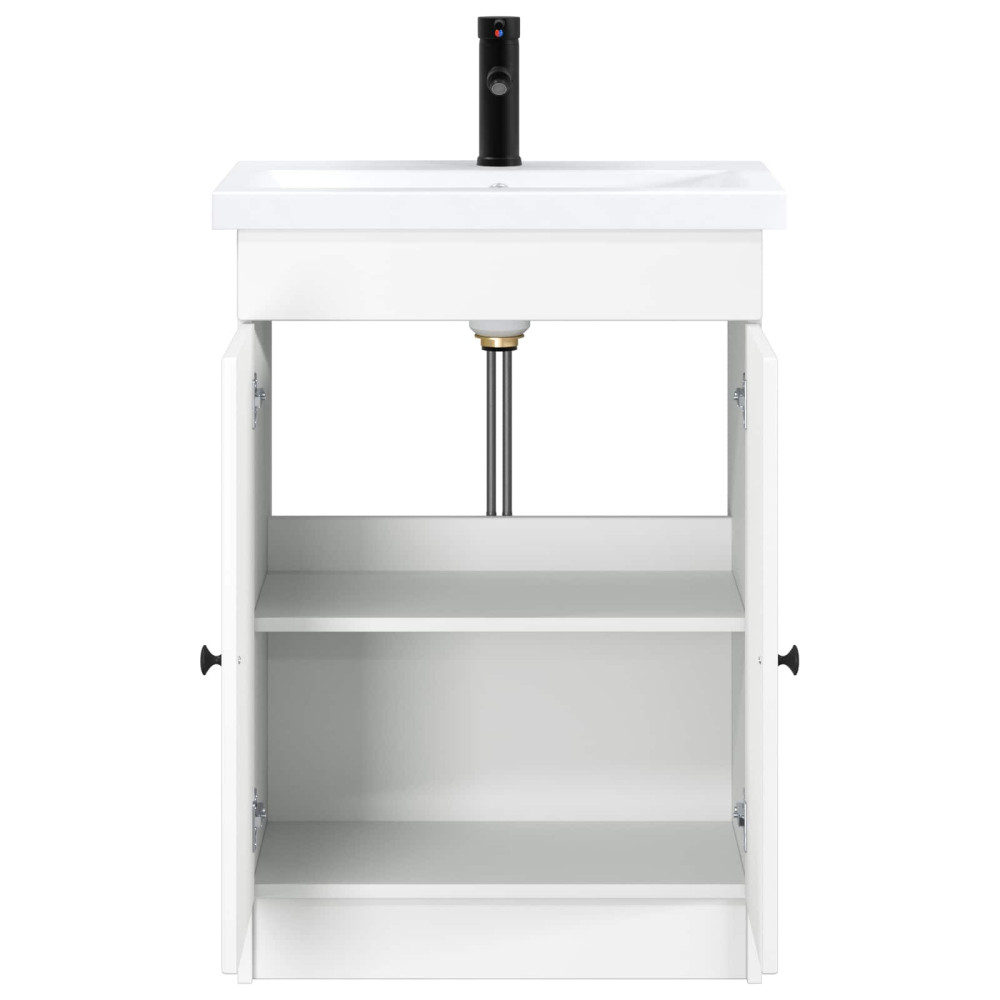 Produktbild för Badrumsmöbelset Vit 56 x 37,5 x 81 cm Konstruerat trä