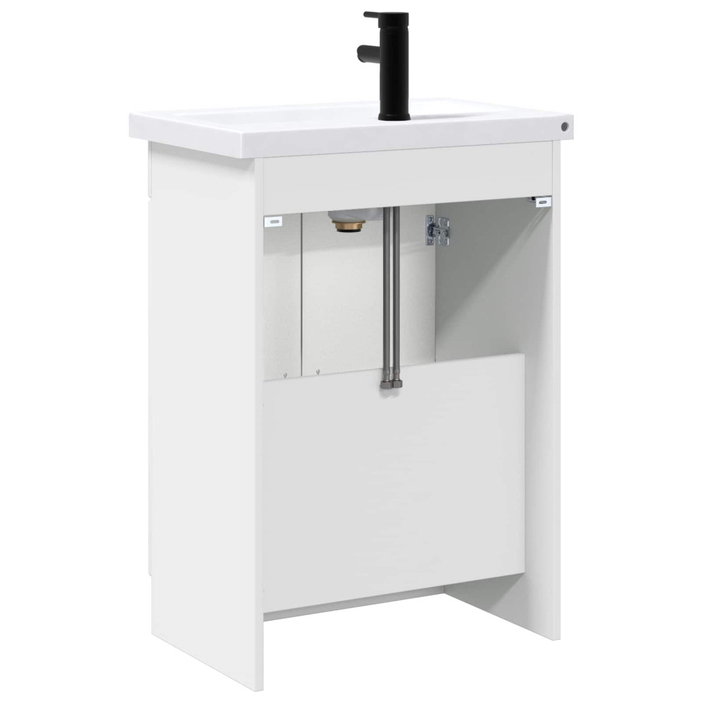 Produktbild för Badrumsmöbelset Vit 56 x 37,5 x 81 cm Konstruerat trä