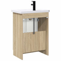Produktbild för Badrumsmöbelset Sonoma-ek 56 x 37,5 x 81 cm Konstruerat trä