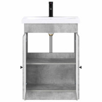 Produktbild för Badrumsmöbelset Betonggrå 56 x 37,5 x 81 cm Konstruerat trä