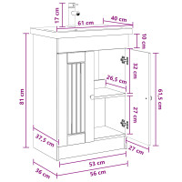 Produktbild för Badrumsmöbelset Betonggrå 56 x 37,5 x 81 cm Konstruerat trä