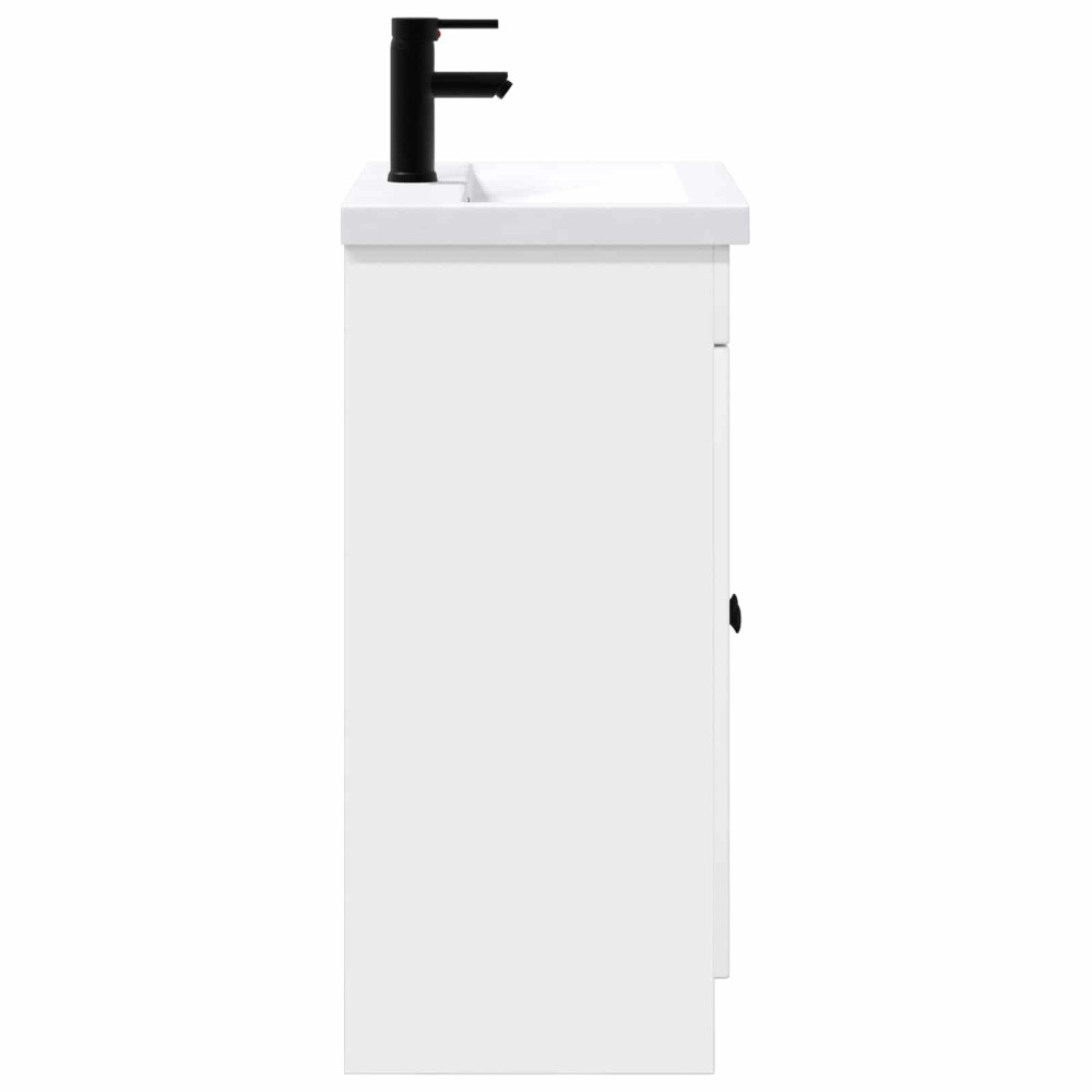 Produktbild för Badrumsmöbelset Vit högglans 56 x 37,5 x 81 cm Konstruerat trä