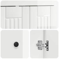 Produktbild för Badrumsmöbelset Vit högglans 56 x 37,5 x 81 cm Konstruerat trä