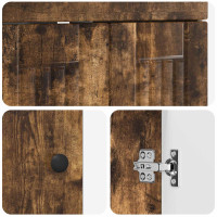 Produktbild för Badrumsmöbelset Rökt ek 56 x 37,5 x 81 cm Konstruerat trä