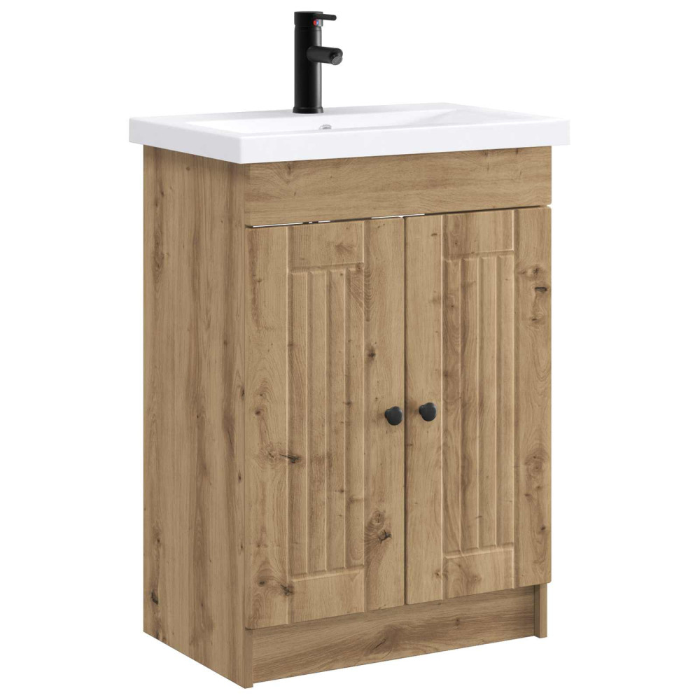 Produktbild för Badrumsmöbelset Artisan-ek 56 x 37,5 x 81 cm Konstruerat trä