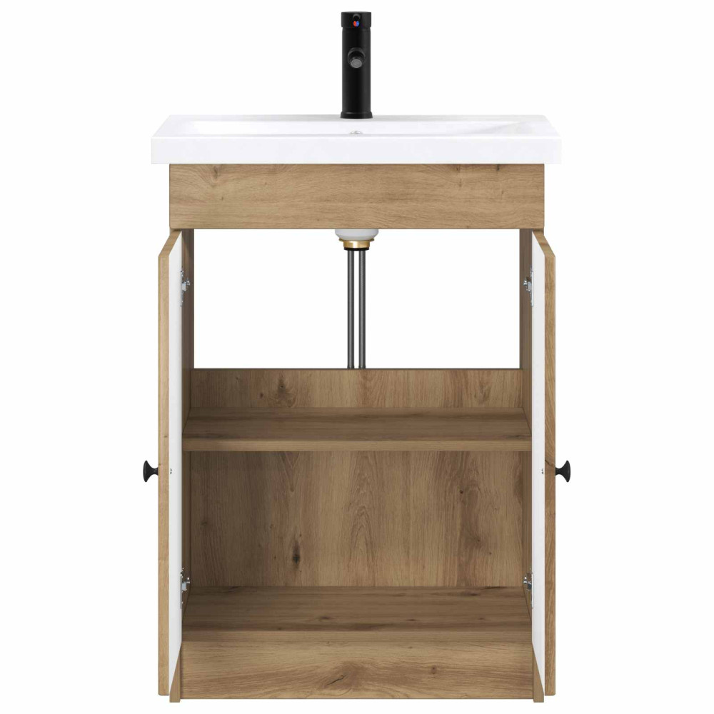 Produktbild för Badrumsmöbelset Artisan-ek 56 x 37,5 x 81 cm Konstruerat trä
